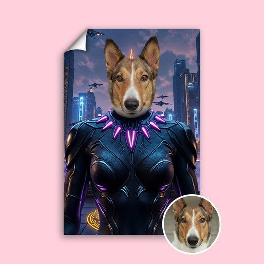 Female Black Panther - Custom Pet Portrait - 1 Pet - Furr and Family