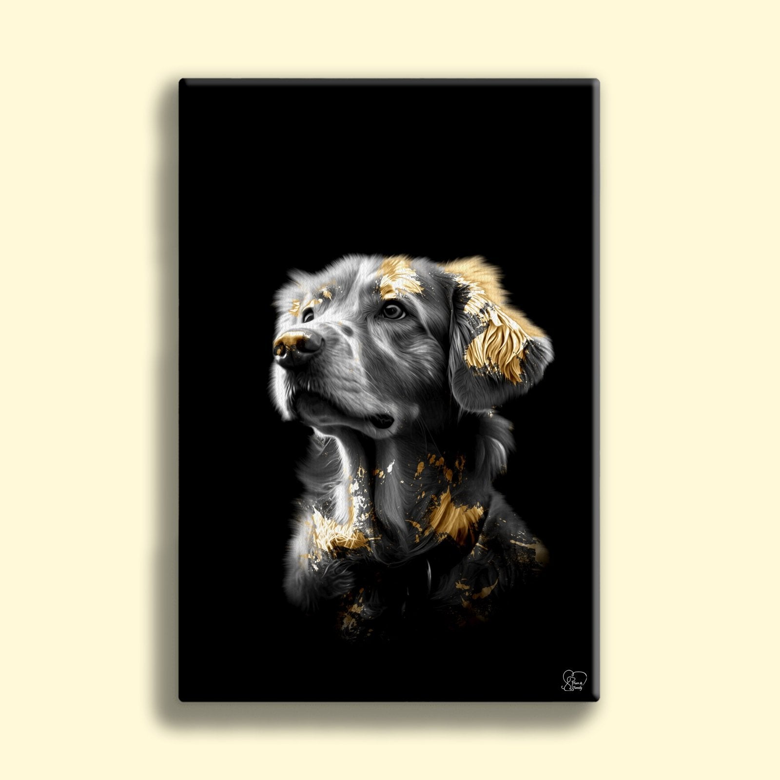 Gold Plated Pet Art - Custom Pet Portrait - 1 Pet - Furr and Family