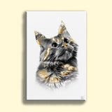 Gold Plated Pet Art - Custom Pet Portrait - 1 Pet - Furr and Family