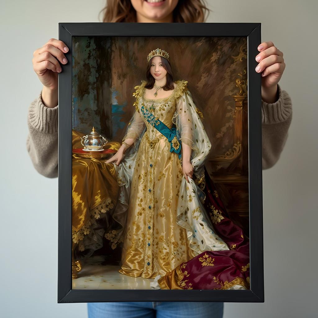 Golden Renaissance Queen Portrait - Human Portrait - Female - Furr and Family