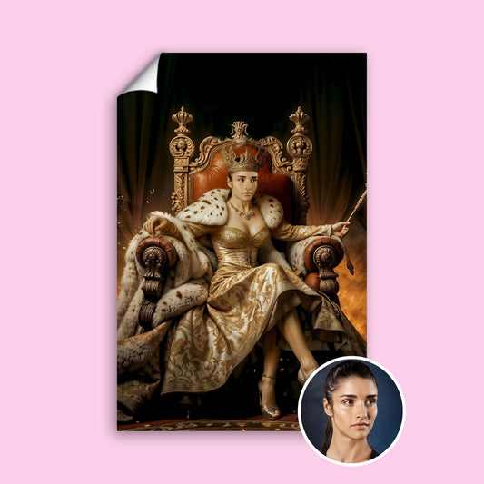 Golden Throne Queen Artwork - Human Portrait - Female - Furr and Family