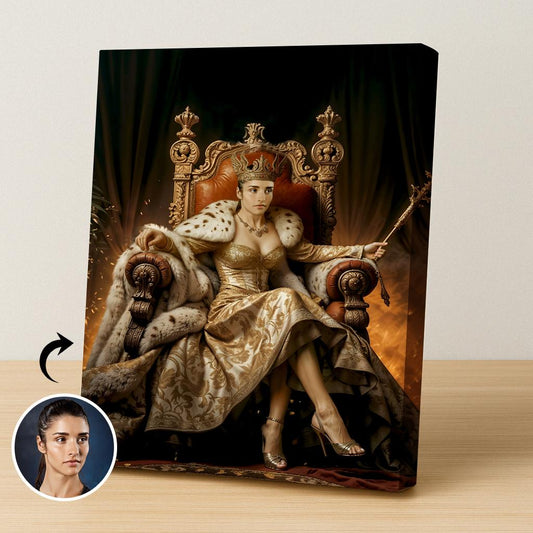 Golden Throne Queen Artwork - Human Portrait - Female - Furr and Family