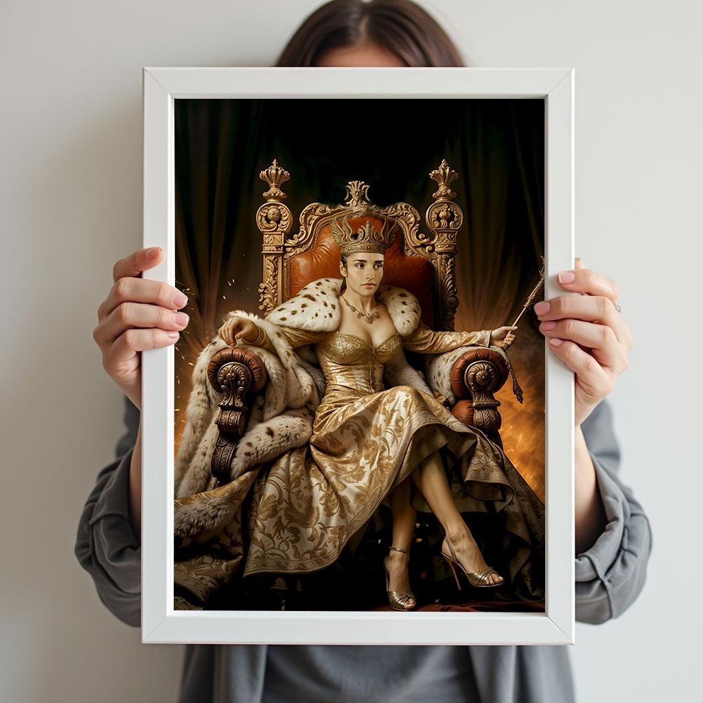 Golden Throne Queen Artwork - Human Portrait - Female - Furr and Family