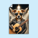 Guitarist Pet Portrait – Custom Rockstar Pet Art - 1 Pet - Furr and Family