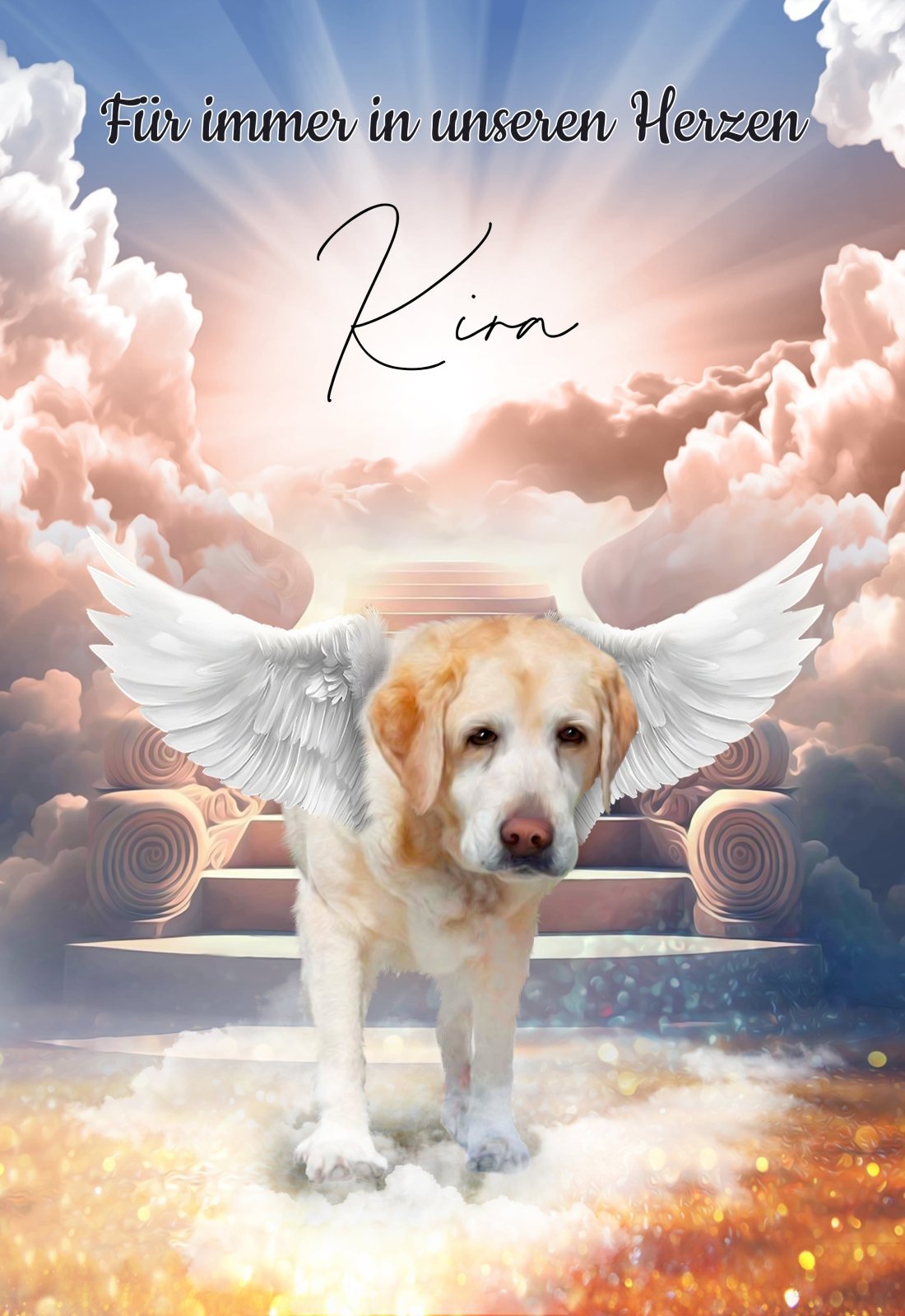 Halo Angel Style - Custom Pet Portrait - 1 Pet - Furr and Family