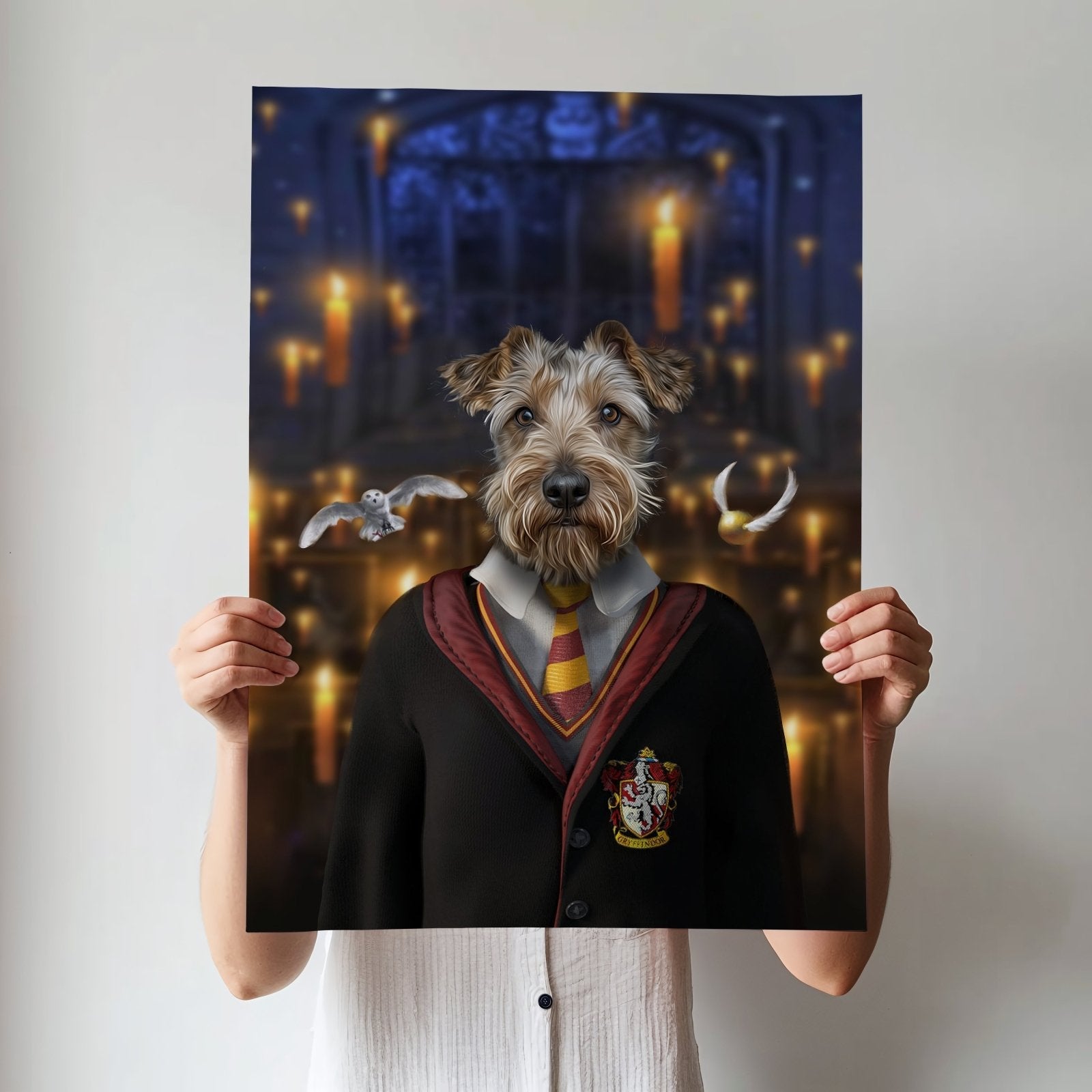 Harry Paw - ter Gryffindor - Custom Pet Portrait - Harry Potter - 1 Pet - Furr and Family