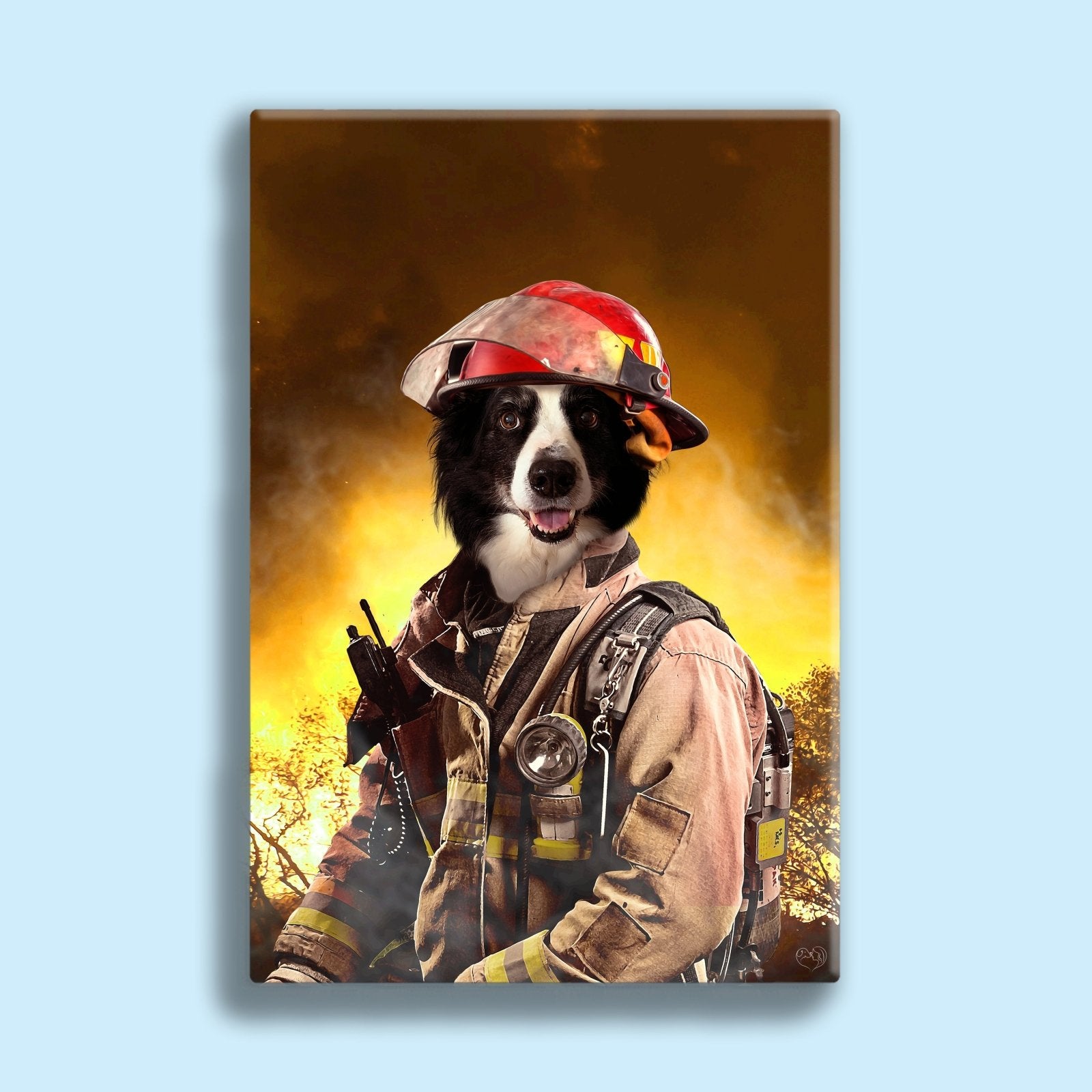 Heroic Firefighter - Custom Pet Portrait - 1 Pet - Furr and Family