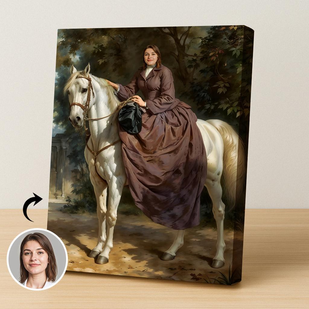 Horseback Noble Lady - Human Portrait - Female - Furr and Family