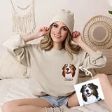 Personalized Pet Portrait Embroidered Sweatshirt- Colorful Design