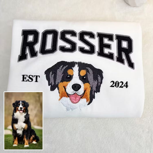 Personalized Embroidered Pet Face and Name Est Sweatshirt Keepsake Gift for Pet Lovers - Furr and Family