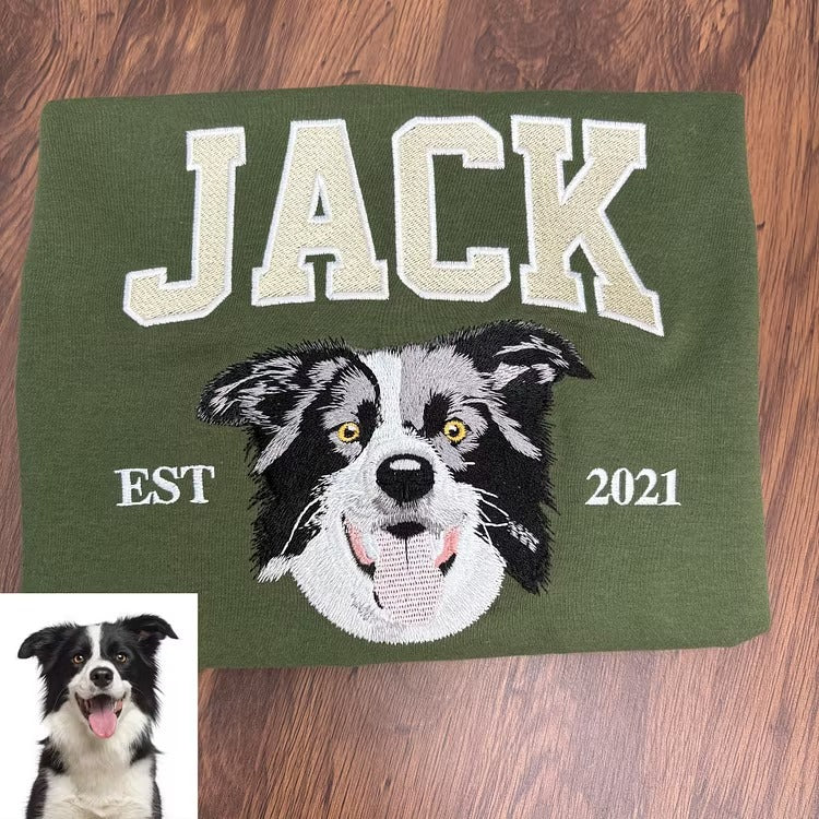 Personalized Embroidered Pet Face and Name Est Sweatshirt Keepsake Gift for Pet Lovers - Furr and Family