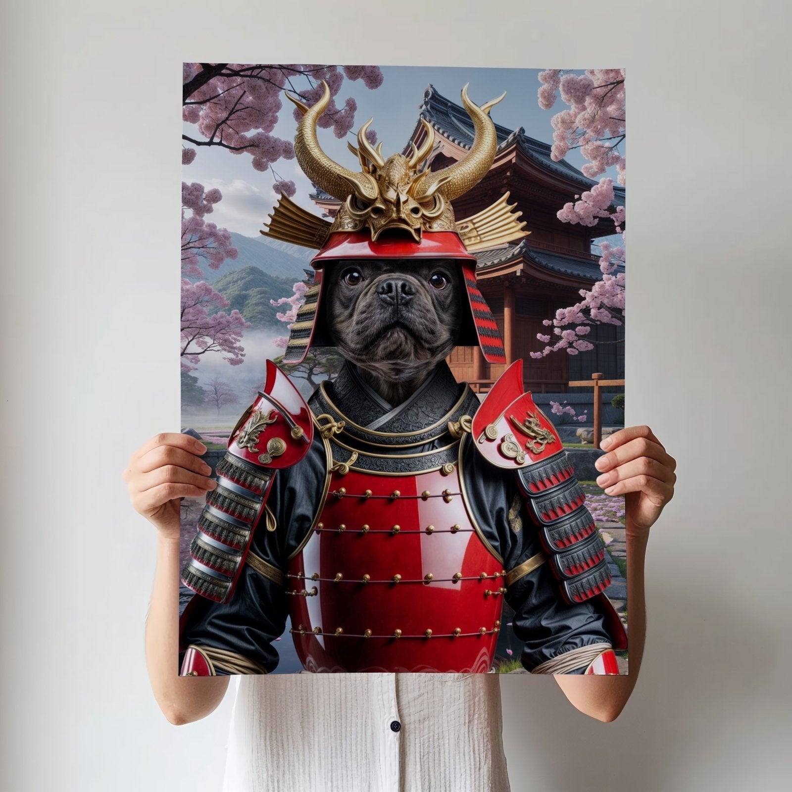 Japanese Pet Samurai - Custom Pet Portrait - 1 Pet - Furr and Family