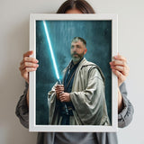 Jedi Knight Portrait – Star Wars Inspired Custom Art - Human Portrait - Male - Furr and Family