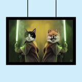 Jedi Paws – Galactic Multi - Pet Portrait - 2 Pets - Furr and Family