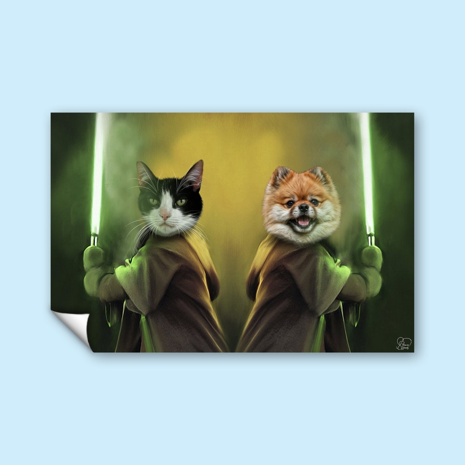 Jedi Paws – Star wars Multi - Pet Portrait - Star Wars - 2 Pets - Furr and Family