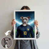 Kylian Mbappaw – Custom French Football Pet Portrait - 1 Pet - Furr and Family