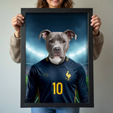 Kylian Mbappaw – Custom French Football Pet Portrait - 1 Pet - Furr and Family