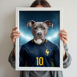 Kylian Mbappaw – Custom French Football Pet Portrait - 1 Pet - Furr and Family