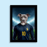 Kylian Mbappaw – Custom French Football Pet Portrait - 1 Pet - Furr and Family