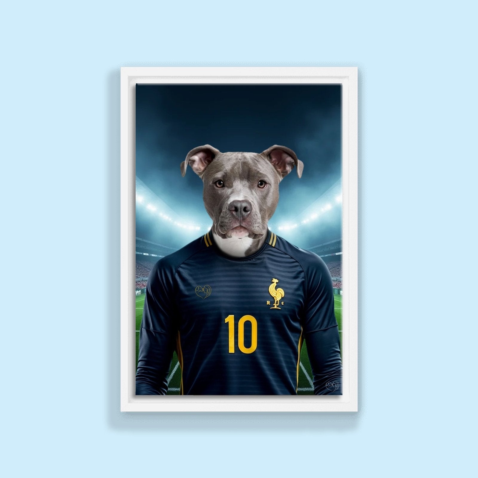 Kylian Mbappaw – Custom French Football Pet Portrait - 1 Pet - Furr and Family