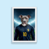 Kylian Mbappaw – Custom French Football Pet Portrait - 1 Pet - Furr and Family