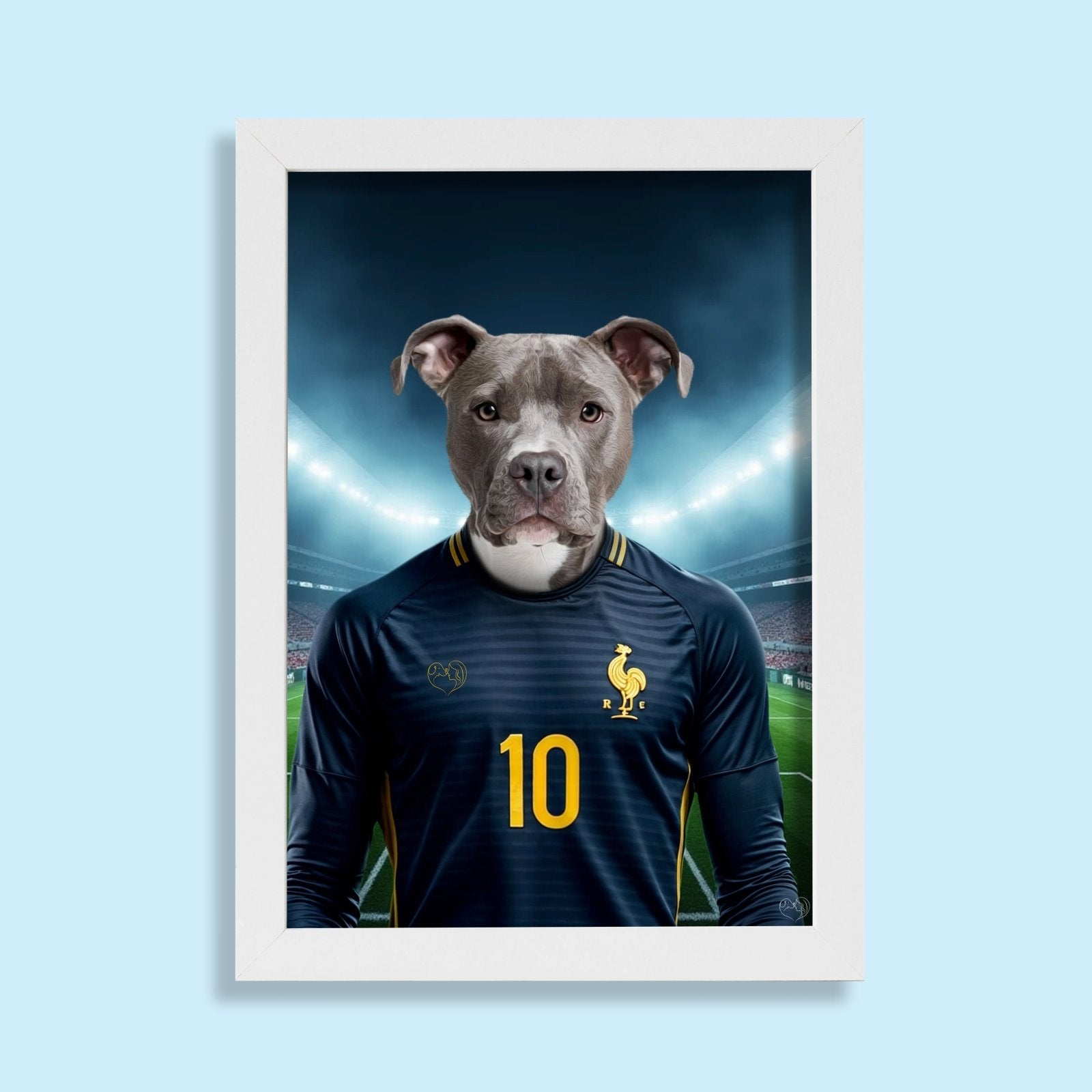 Kylian Mbappaw – Custom French Football Pet Portrait - 1 Pet - Furr and Family