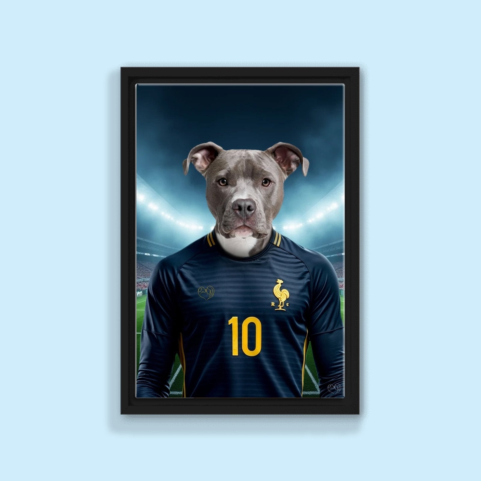 Kylian Mbappaw – Custom French Football Pet Portrait - 1 Pet - Furr and Family