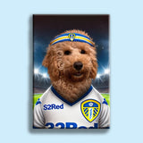 Leeds United Pet Portrait - Custom Football Fan Canvas by Furr and Family