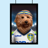 Leeds United Pet Portrait - Custom Football Fan Canvas by Furr and Family