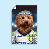 Leeds United Pet Portrait - Custom Football Fan Canvas by Furr and Family