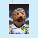 Leeds United Pet Portrait - Custom Football Fan Canvas by Furr and Family