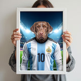 Leo Pawssi – Custom Argentina Footballer Pet Portrait - 1 Pet - Furr and Family