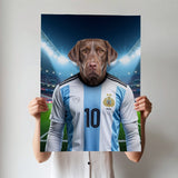 Leo Pawssi – Custom Argentina Footballer Pet Portrait - 1 Pet - Furr and Family