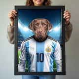 Leo Pawssi – Custom Argentina Footballer Pet Portrait - 1 Pet - Furr and Family