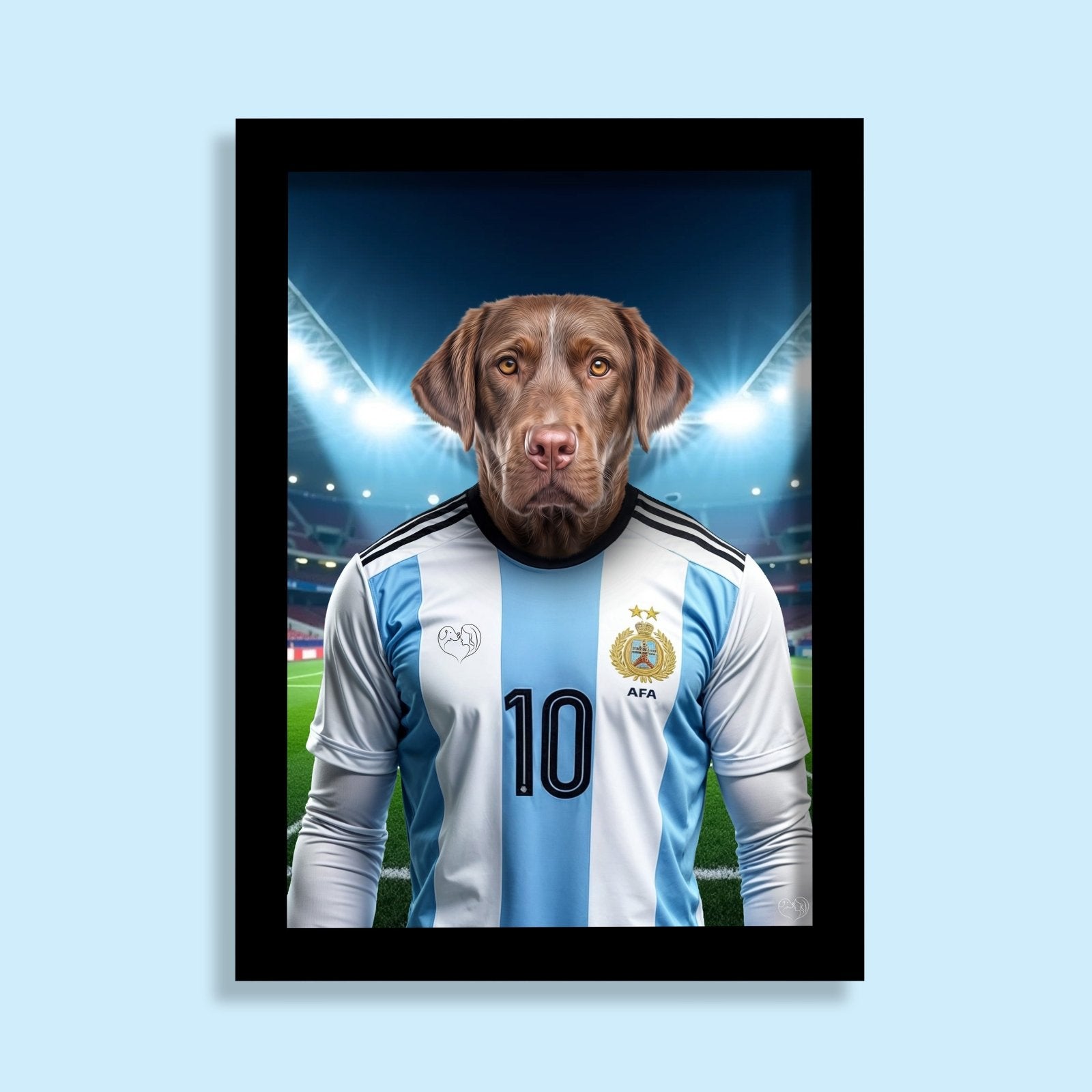 Leo Pawssi – Custom Argentina Footballer Pet Portrait - 1 Pet - Furr and Family