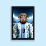 Leo Pawssi – Custom Argentina Footballer Pet Portrait - 1 Pet - Furr and Family