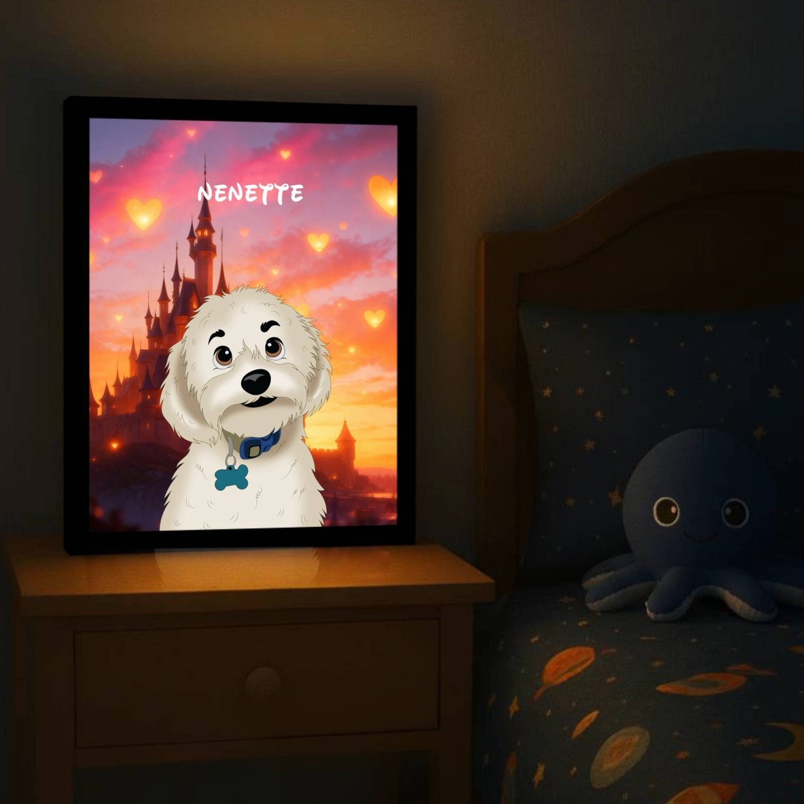 Magical Light LED Pet Portrait - Night Light Pet Portrait - 1 Pet - Furr and Family