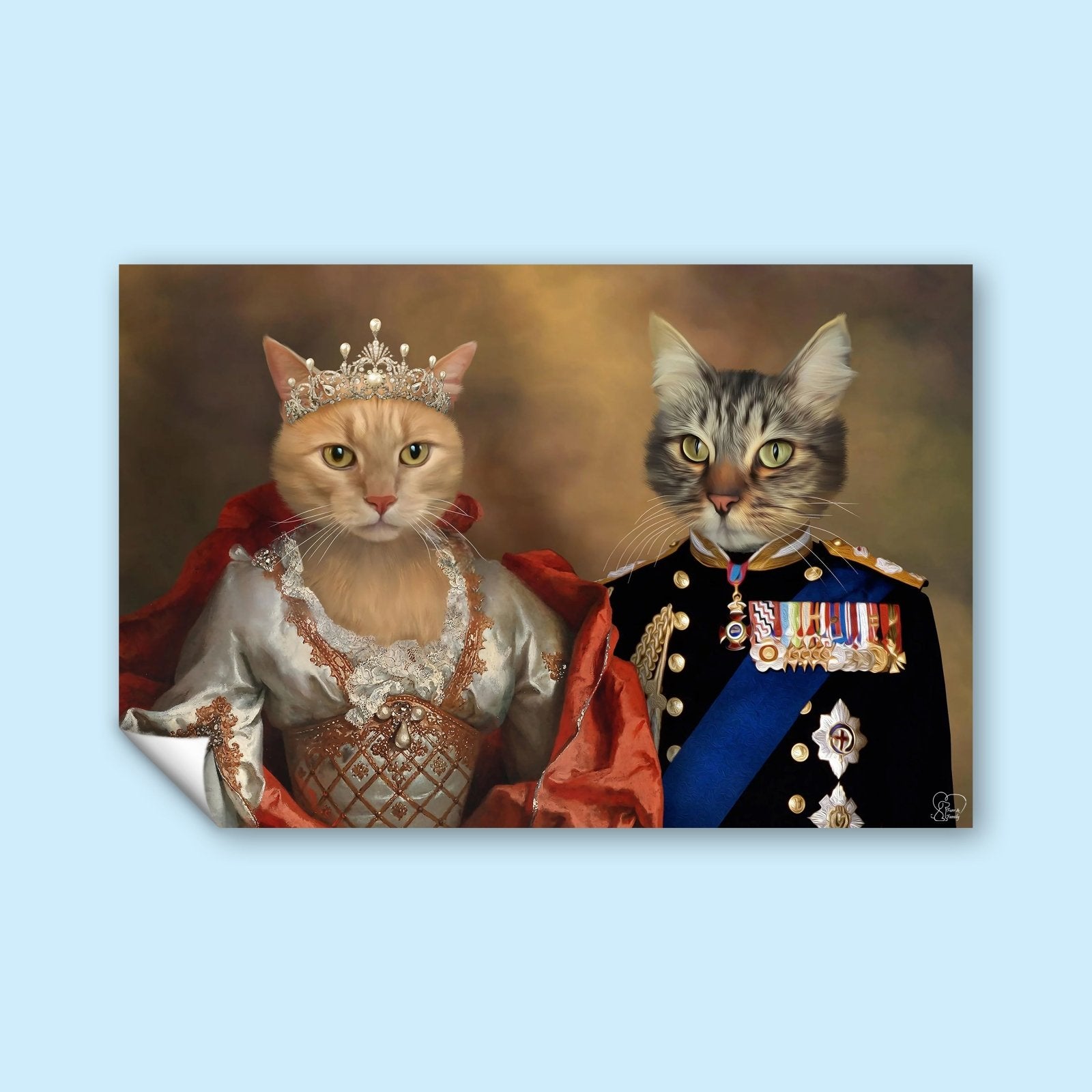 Majestic Duo – Custom Royal Multi - Pet Portrait - 2 Pets - Furr and Family