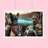 Mando and Grogu Star Wars - Custom Pet Portrait - 2 Pets - Furr and Family