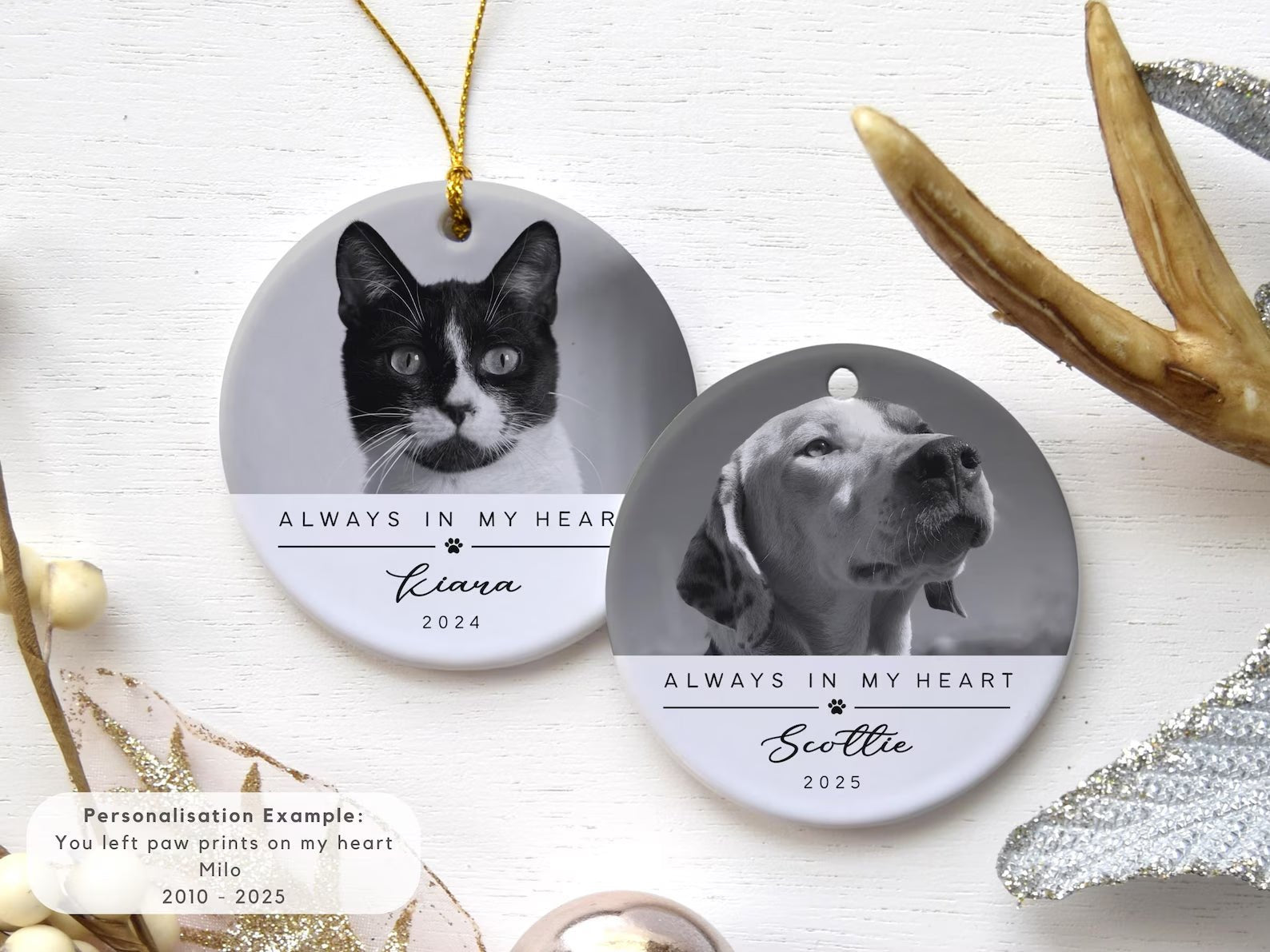 Memorial Ornament a - Keepsake Christmas Ornament Gift - 1 Pet - Furr and Family