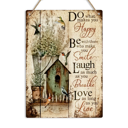 Do What Makes You Happy Metal Tin Sign – Vintage Inspirational Wall Decor