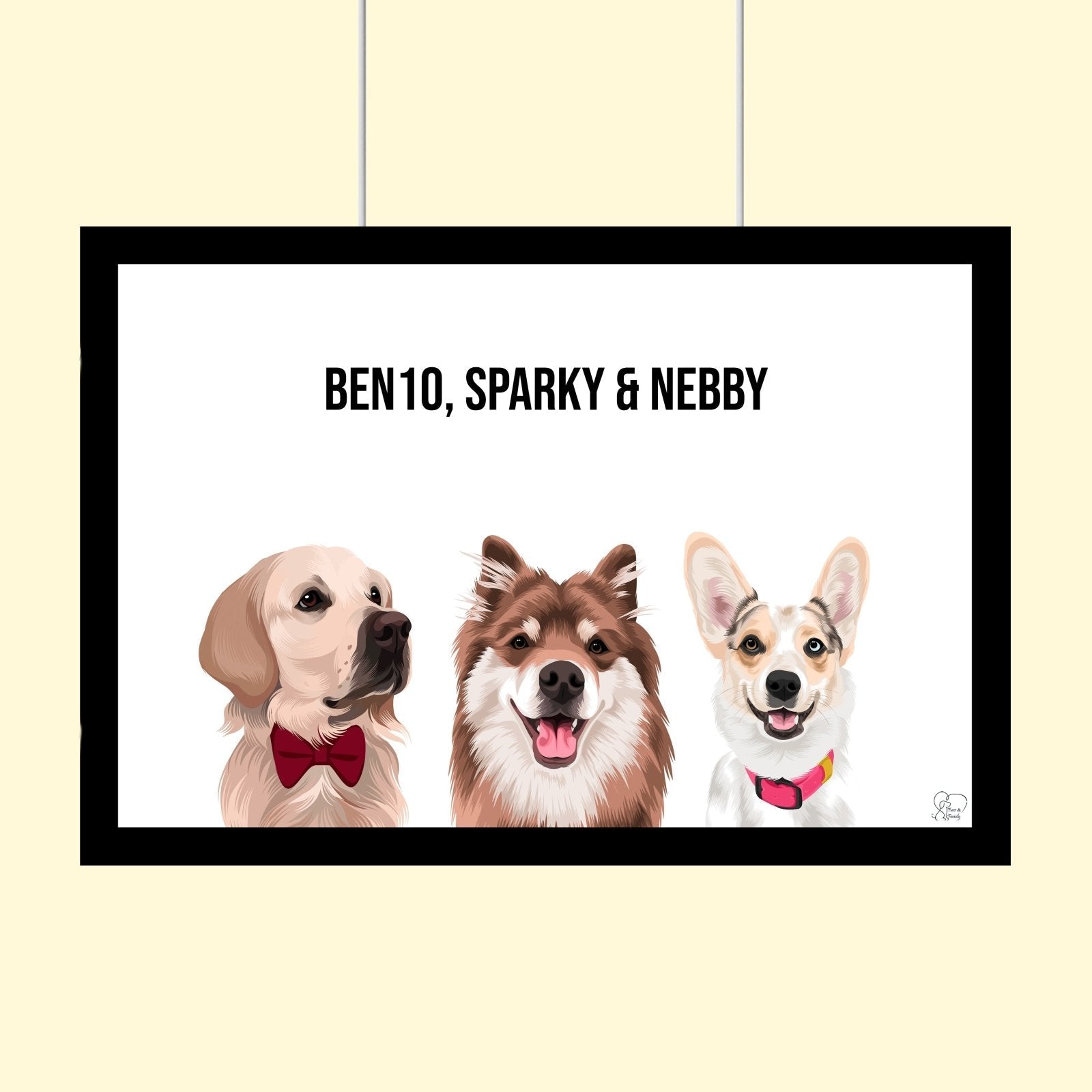 Modern Pet Vector - Custom Pet Portrait - 1 Pet - Furr and Family