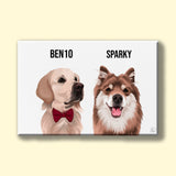 Modern Pet Vector - Custom Pet Portrait - 1 Pet - Furr and Family