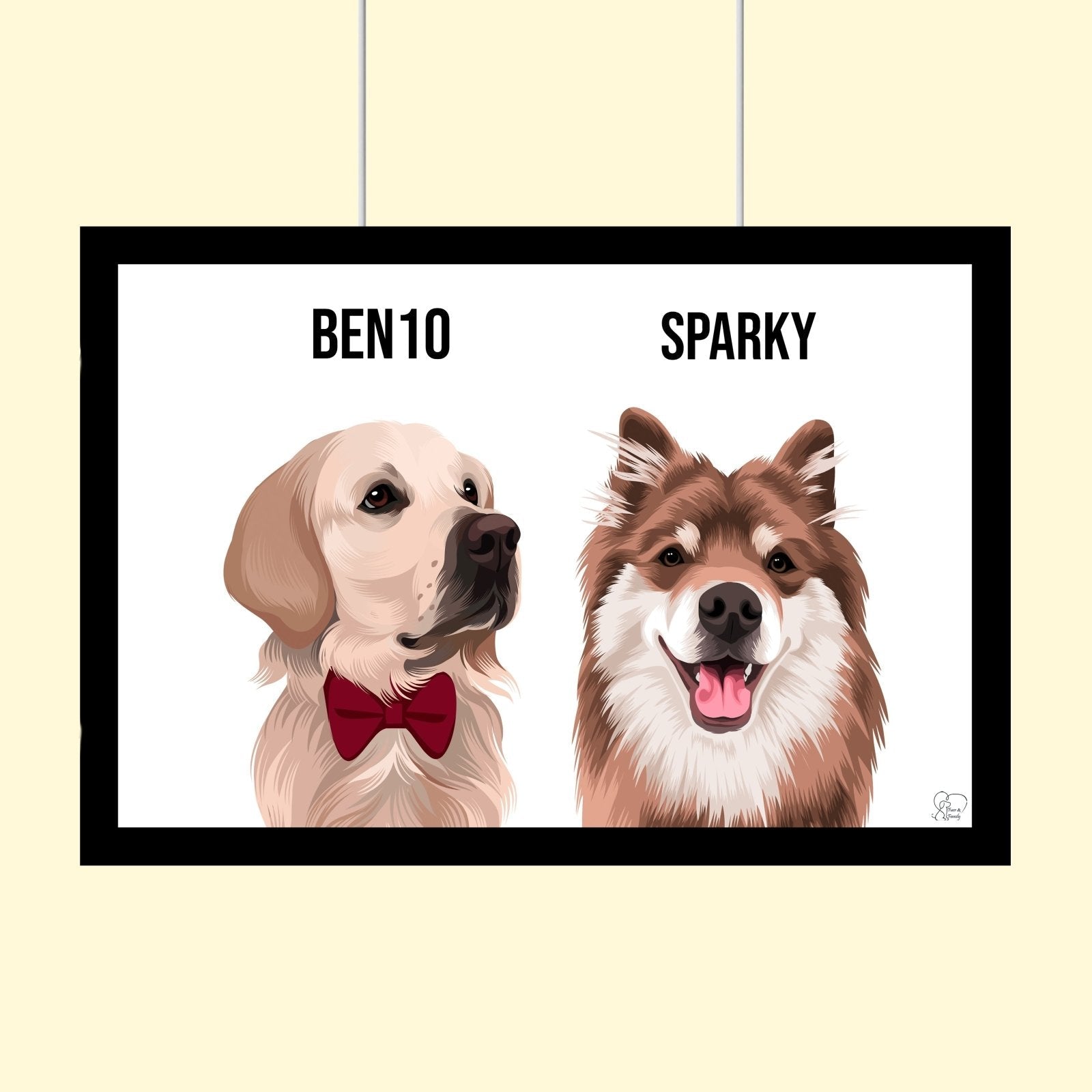 Modern Pet Vector - Custom Pet Portrait - 1 Pet - Furr and Family