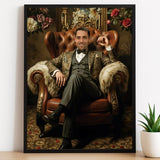 Modern Royal in Gold Armchair Human Portrait - Human Portrait - Male - Furr and Family