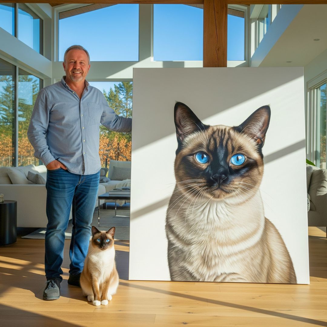 Modern Style - Custom Pet Portrait - modern art - 1 Pet - Furr and Family