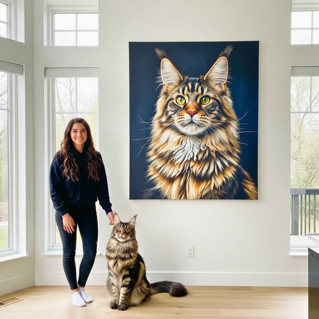 Modern Style - Custom Pet Portrait - modern art - 1 Pet - Furr and Family