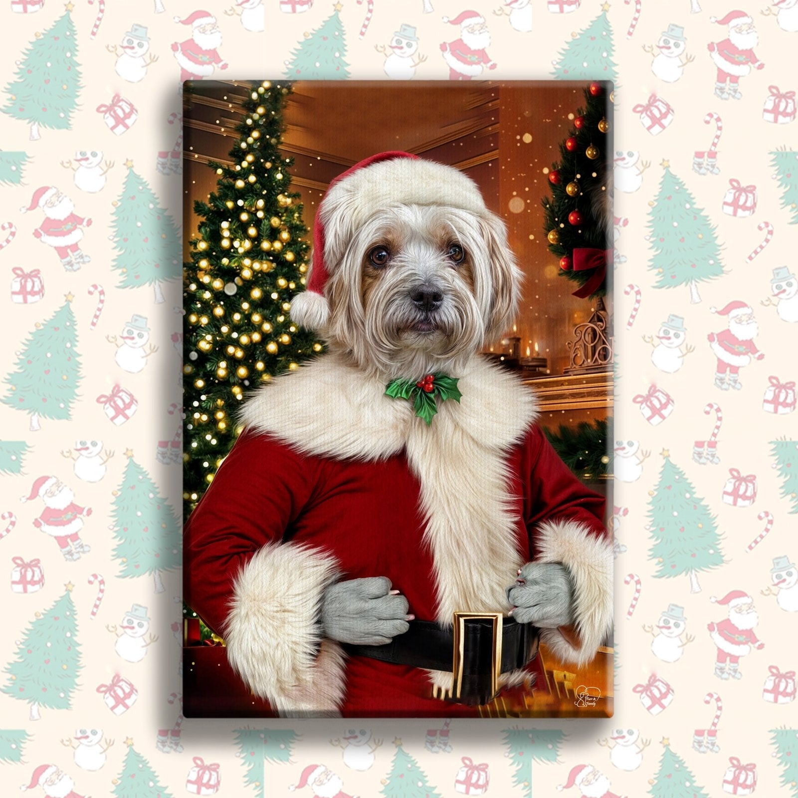 Mr Santa Claus – Christmas Santa Pet Portrait - 1 Pet - Furr and Family