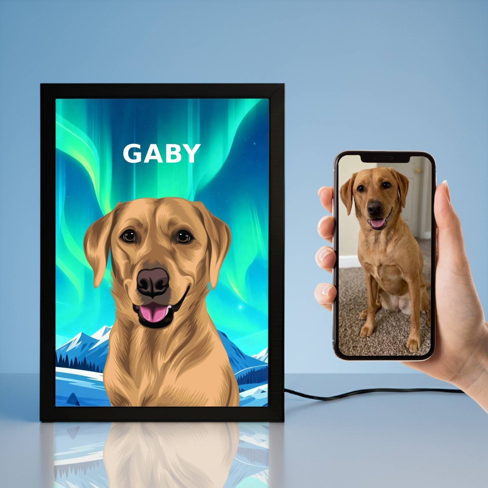 Night Light LED Pet Portrait - Night Light Pet Portrait - 1 Pet - Furr and Family