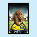 Oxford United football Star Custom Pet Portrait | Personalized Pet Sports Art - 1 Pet - Furr and Family